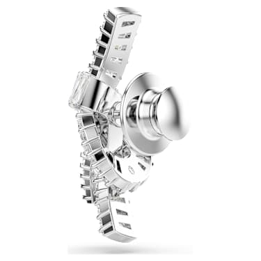 Matrix tack pin, Baguette cut, Knot, White, Rhodium plated - Swarovski, 5731102