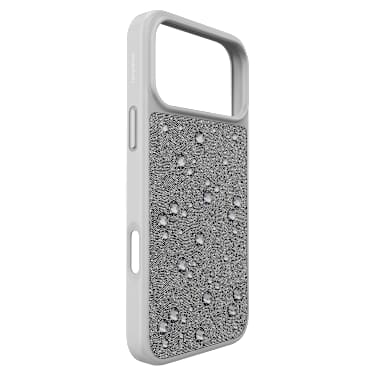 High smartphone case, Flat Back crystals, iPhone® 17 Pro Max, Silver tone - Swarovski, 5731145