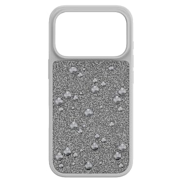 Husă pentru smartphone High, Cristale cu partea din spate plată, iPhone® 17 Pro, Nuanță argintie - Swarovski, 5731146