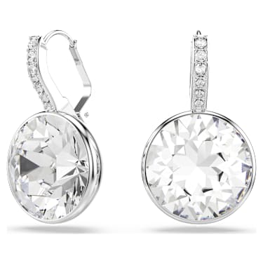 Millenia Drop-Ohrhänger, Rundschliff, Weiß, Rhodiniert - Swarovski, 5731149