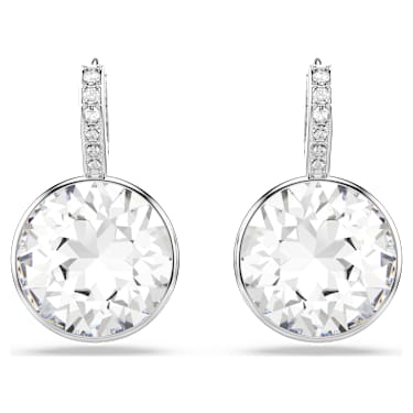 Millenia Drop-Ohrhänger, Rundschliff, Weiß, Rhodiniert - Swarovski, 5731149