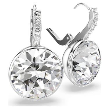 Millenia Drop-Ohrhänger, Rundschliff, Weiß, Rhodiniert - Swarovski, 5731149