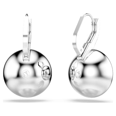 Millenia Drop-Ohrhänger, Rundschliff, Weiß, Rhodiniert - Swarovski, 5731149