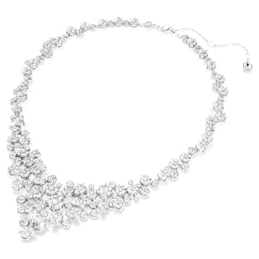 Constella necklace, Mixed cuts, Clasp, White, Rhodium plated - Swarovski, 5732249