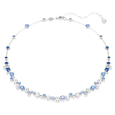 Náhrdelník Constella, Různé výbrusy, Modrá, Pokoveno rhodiem - Swarovski, 5732255