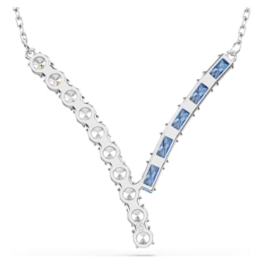 Matrix pendant, Mixed cuts, Blue, Rhodium plated - Swarovski, 5732265