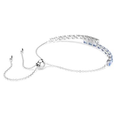 Matrix bracelet, Mixed cuts, Blue, Rhodium plated - Swarovski, 5732266