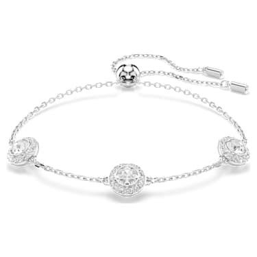 Una Angelic 手鏈, 圓形切割, 双面图案, 白色, 鍍白金色 - Swarovski, 5732272