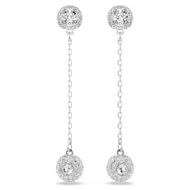 Una Angelic csepp alakú fülbevaló, Körmetszéses, Fehér, Ródium bevonattal - Swarovski, 5732273