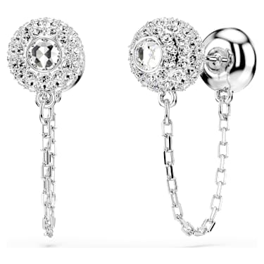 Una Angelic csepp alakú fülbevaló, Körmetszéses, Fehér, Ródium bevonattal - Swarovski, 5732273
