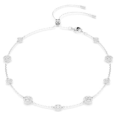 Una Angelic 項鏈, 圓形切割, 双面图案, 白色, 鍍白金色 - Swarovski, 5732275