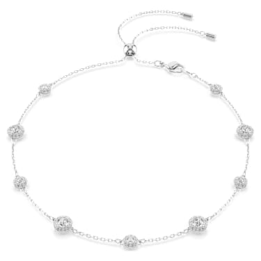 Una Angelic 項鏈, 圓形切割, 双面图案, 白色, 鍍白金色 - Swarovski, 5732275