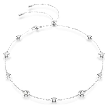 Una Angelic 項鏈, 圓形切割, 双面图案, 白色, 鍍白金色 - Swarovski, 5732275