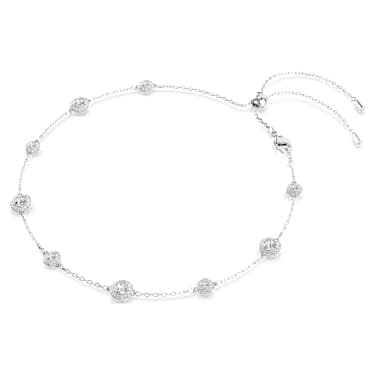Una Angelic 項鏈, 圓形切割, 双面图案, 白色, 鍍白金色 - Swarovski, 5732275