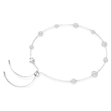 Una Angelic 項鏈, 圓形切割, 双面图案, 白色, 鍍白金色 - Swarovski, 5732275