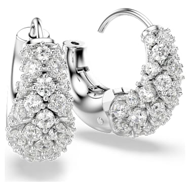 Sublima earrings, White, Rhodium plated - Swarovski, 5732282