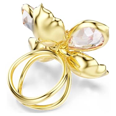 Idyllia 圖形戒指, 混合式切割, 花朵, 彩色, 18K 金飾面 - Swarovski, 5732382