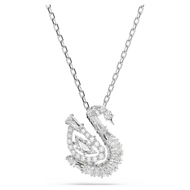 Swan 链坠, 混合切割, 天鹅, 白色 - Swarovski, 5732412