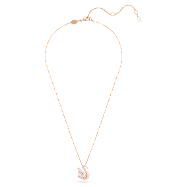 Swan Anhänger, Verschiedene Schliffe, Schwan, Rosa, 18K Roségoldbeschichtet - Swarovski, 5732414