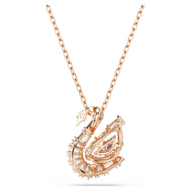 Swan 鏈墜, 混合式切割, 天鵝, 粉紅色, 鍍金（玫瑰金色飾面） - Swarovski, 5732414