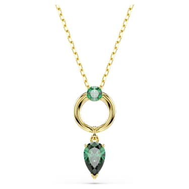 Mesmera medál, Vegyes metszés, Zöld, 18 kt-os aranybevonat - Swarovski, 5732484