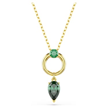 Mesmera 链坠, 混合切割, 绿色, 金色饰面 - Swarovski, 5732484