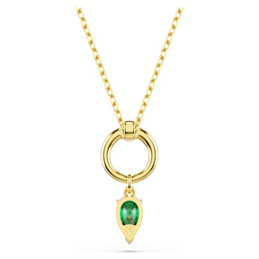 Mesmera 链坠, 混合切割, 绿色, 镀金色调 - Swarovski, 5732484
