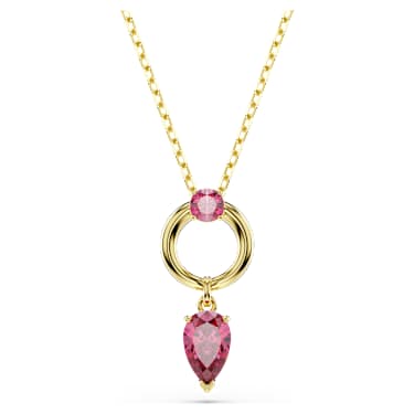 Mesmera medál, Vegyes metszés, Piros, 18 kt-os aranybevonat - Swarovski, 5732487