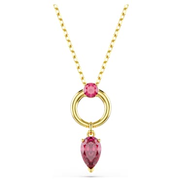 Mesmera 链坠, 混合切割, 红色, 镀金色调 - Swarovski, 5732487