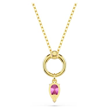 Mesmera 链坠, 混合切割, 红色, 镀金色调 - Swarovski, 5732487