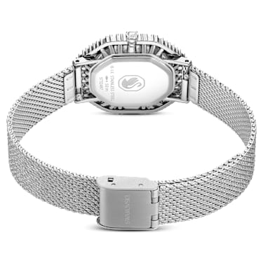 Matrix Octagon watch, Metal bracelet, Silver tone, Stainless steel - Swarovski, 5732498