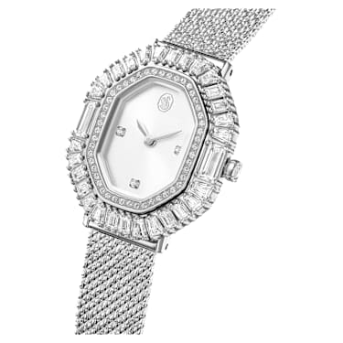 Matrix Octagon watch, Metal bracelet, Silver tone, Stainless steel - Swarovski, 5732498