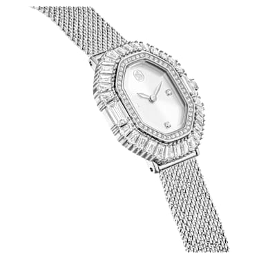 Matrix Octagon watch, Metal bracelet, Silver tone, Stainless steel - Swarovski, 5732498
