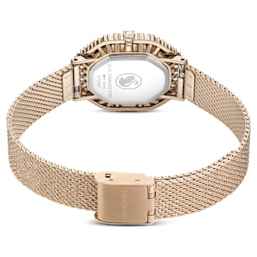Matrix Octagon watch, Metal bracelet, Gold tone, Champagne gold-tone finish - Swarovski, 5732501