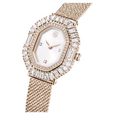 Matrix Octagon watch, Metal bracelet, Gold tone, Champagne gold-tone finish - Swarovski, 5732501