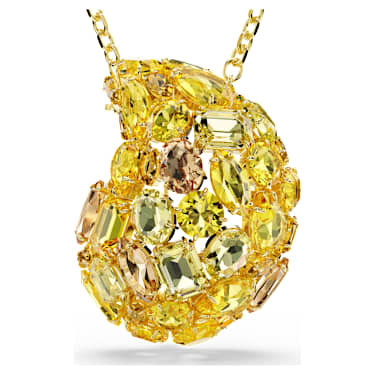 Pendentif et broche Gema, Jaunes, Placage de ton or - Swarovski, 5732839