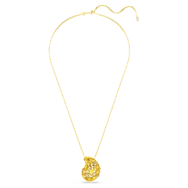 Pendentif et broche Gema, Jaunes, Placage de ton or - Swarovski, 5732839