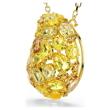 Pendentif et broche Gema, Jaunes, Placage de ton or - Swarovski, 5732839