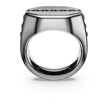 Dextera 戒指, 八边形, 圆形切割, 黑色, 镀钌 - Swarovski, 5732868