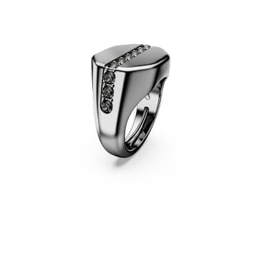 Dextera Octagon ring, Octagon shape, Round cut, Black, Ruthenium plated - Swarovski, 5732869