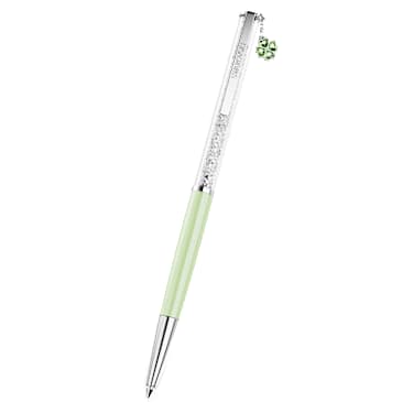 Penna a sfera Crystalline, Quadrifoglio, Verde, Laccato verde, cromato - Swarovski, 5732973