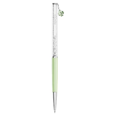 Crystalline ballpoint pen, Clover, Green, Green lacquered, Chrome plated - Swarovski, 5732973