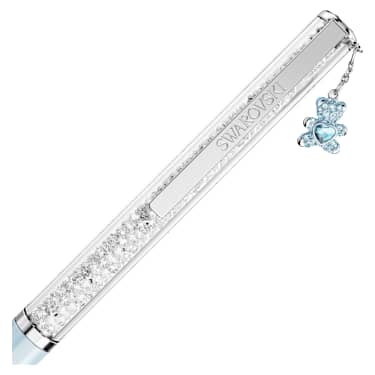 Crystalline ballpoint pen, Teddy, Blue, Blue lacquered, Chrome plated - Swarovski, 5732980