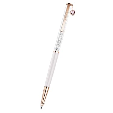 Crystalline 볼포인트 펜, 하트, 핑크, 핑크 래커 처리, 로즈 골드 톤 플래팅 - Swarovski, 5732990