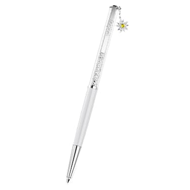 Stylo à bille Crystalline, Edelweiss, Blanc, Laqué blanc, métal chromé - Swarovski, 5733002