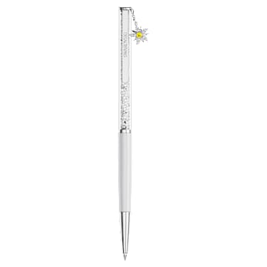 Crystalline ballpoint pen, Edelweiss, White, White lacquered, Chrome plated - Swarovski, 5733002