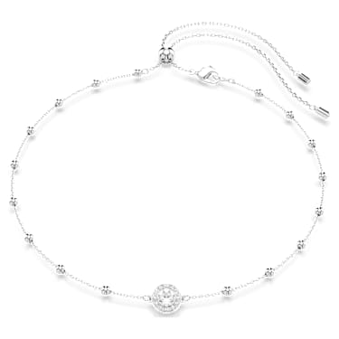 Una Angelic 链坠, 圆形切割, 雙面圖案, 白色, 镀铑 - Swarovski, 5733116