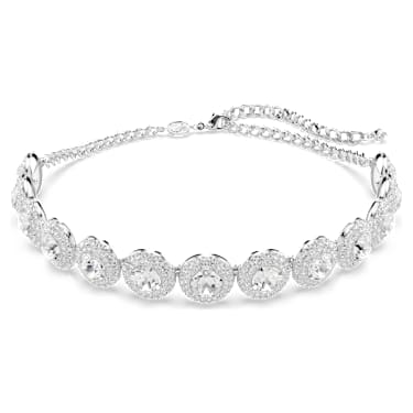 Una Angelic choker, White, Rhodium plated - Swarovski, 5733194