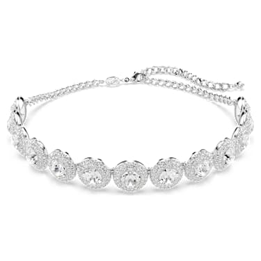 Una Angelic choker, Wit, Rodium toplaag - Swarovski, 5733194