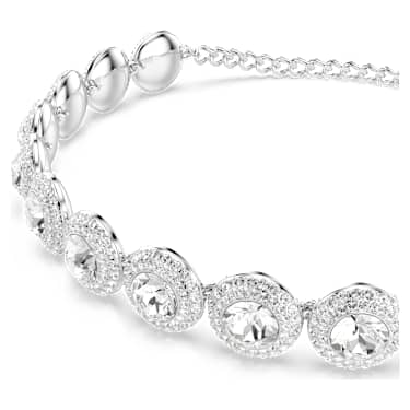 Una Angelic choker, White, Rhodium plated - Swarovski, 5733194